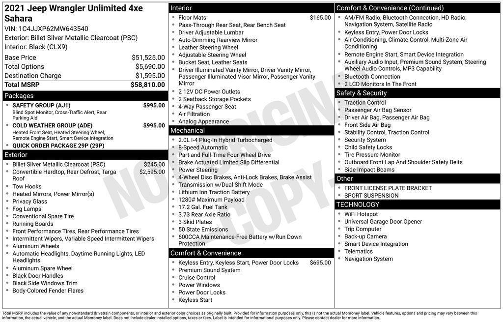 2021 Jeep Wrangler 4xe Unlimited Sahara 4x4