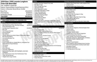 2020 RAM Ram 1500 Laramie Longhorn Crew Cab 4x4 5'7' Box