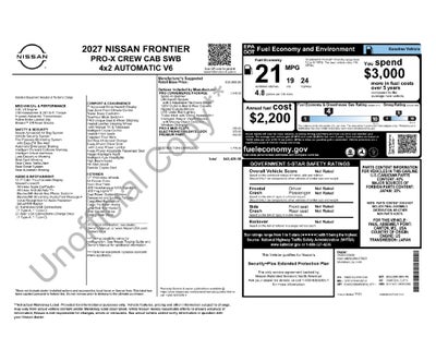 2027 Nissan Frontier Crew Cab PRO-X®