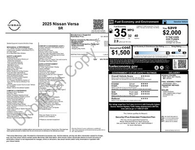 2025 Nissan Versa 1.6 SR