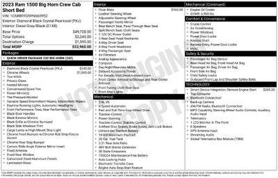 2023 RAM Ram 1500 Big Horn Crew Cab 4x4 5'7' Box