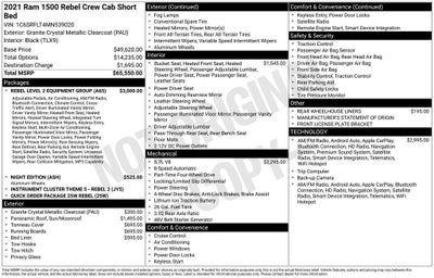 2021 RAM 1500 Rebel Crew Cab 4x4 5'7' Box