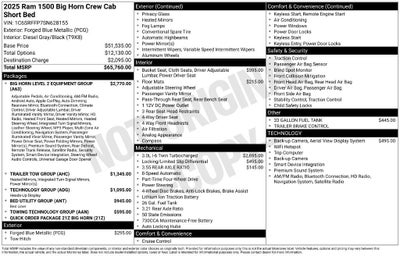 2025 RAM 1500 Big Horn