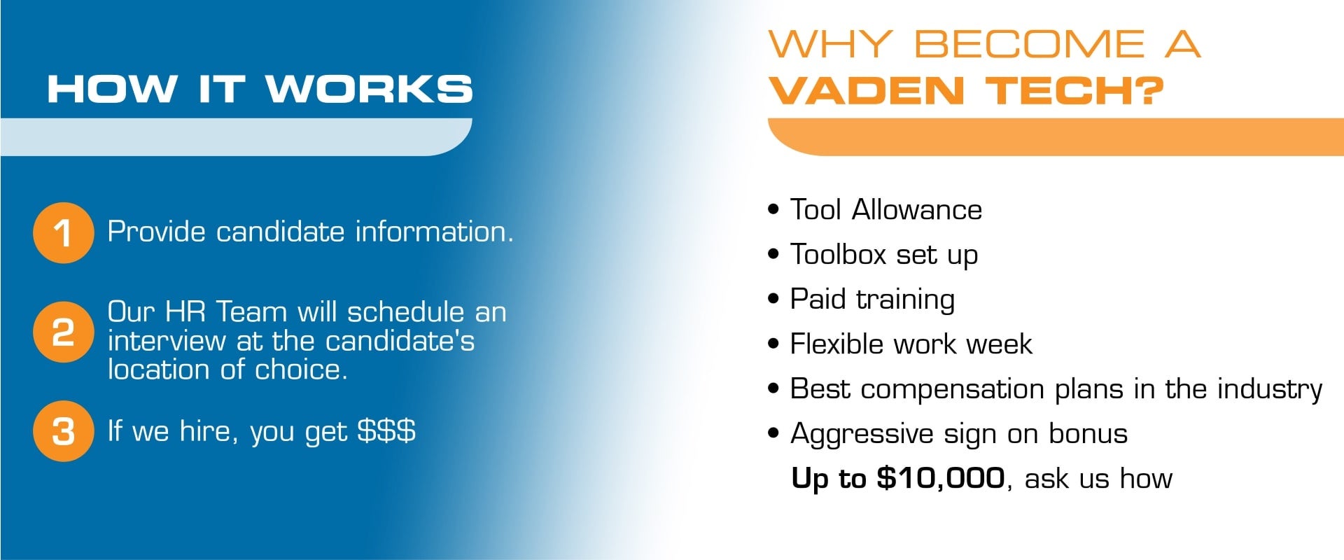 Why Become a Vaden Tech?